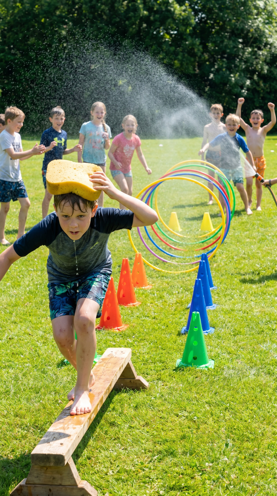Water-Themed Obstacle Course for Bigger Kids