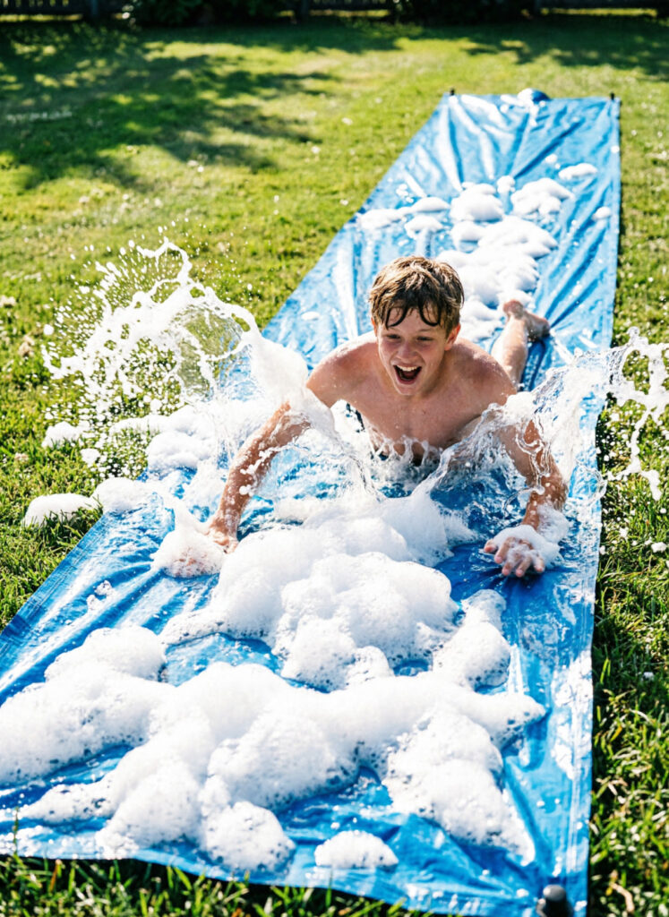 Tarp Water Slide Challenge