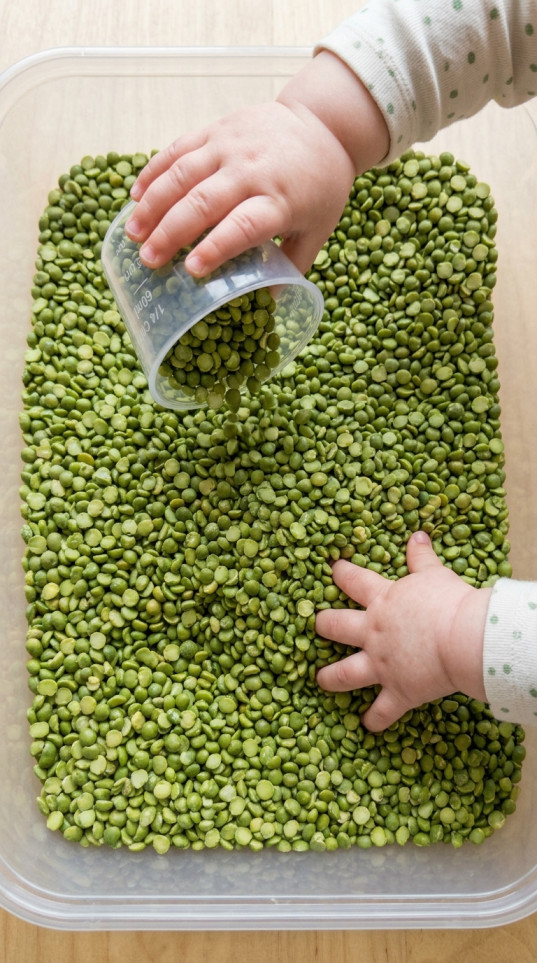 Green Pea Sensory Bin