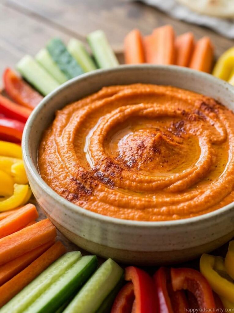 Red Pepper Hummus with Veggies