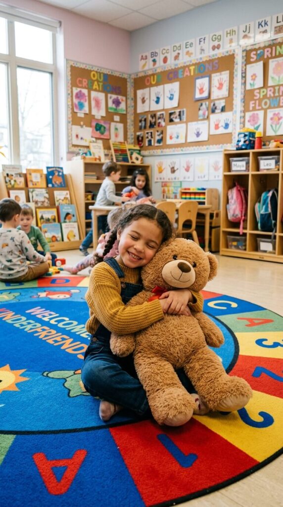 Snuggle with stuffed animals