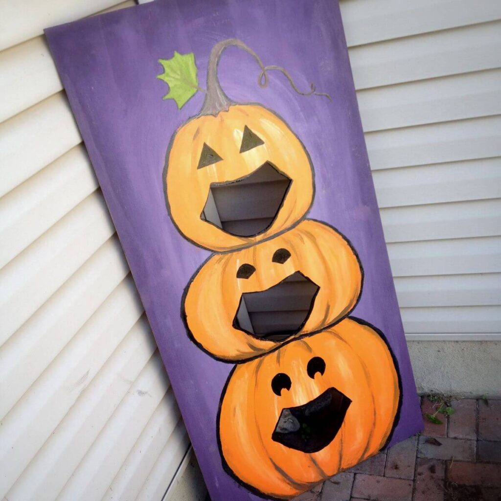 Giant DIY Pumpkin Bean Bag Toss